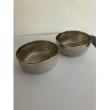 Pair of SILVER Middle Eastern Hummus Bowls. Beautifully engraved. Total weight 178 grams.