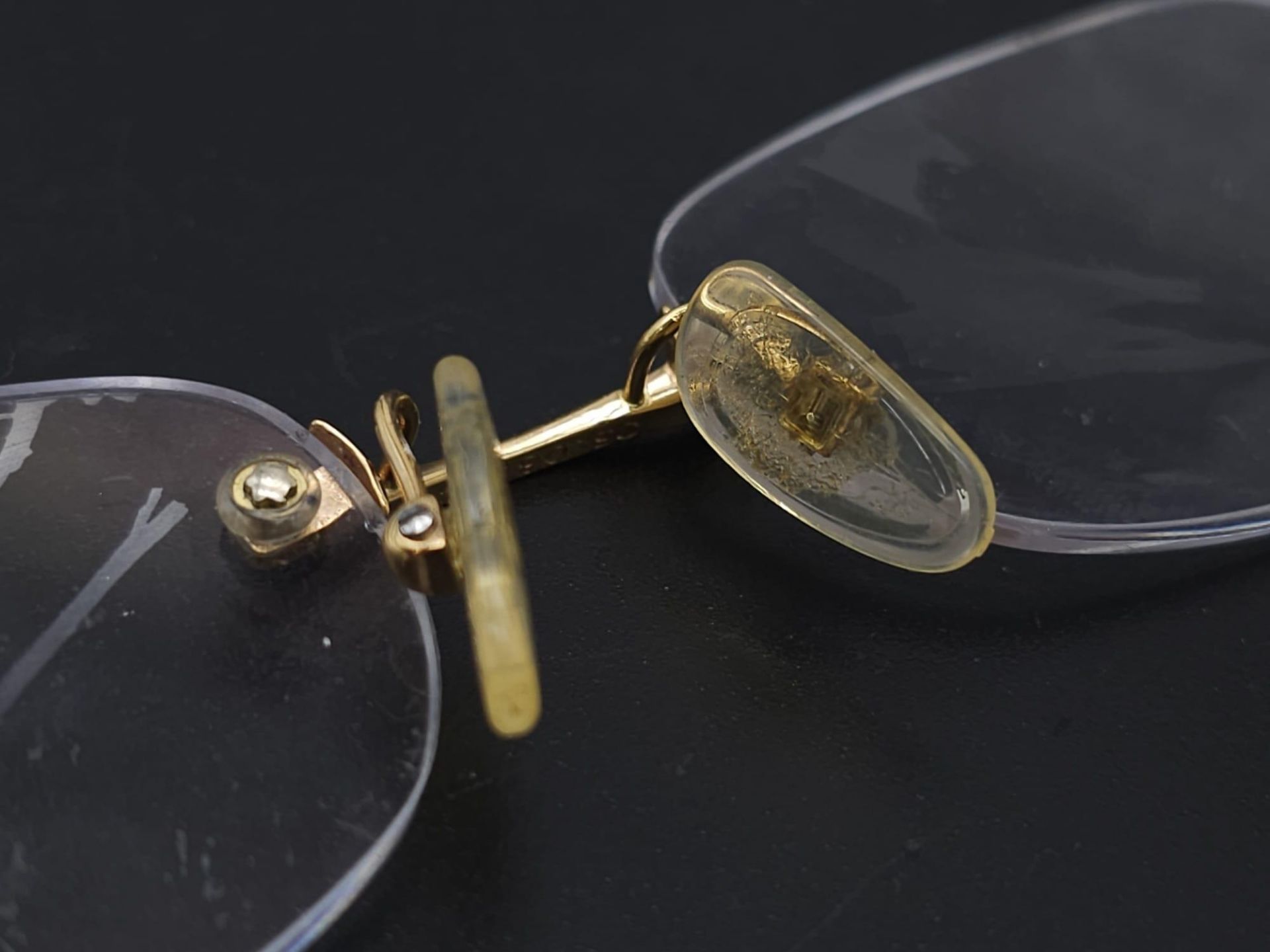 French made, magnifying glasses with 18kt Yellow Gold accents and set Diamonds. Come with a - Bild 10 aus 15