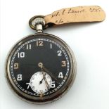 A WW2 British Officers Pocket Watch. 15 jewels. Top winder. In working order. Military markings on