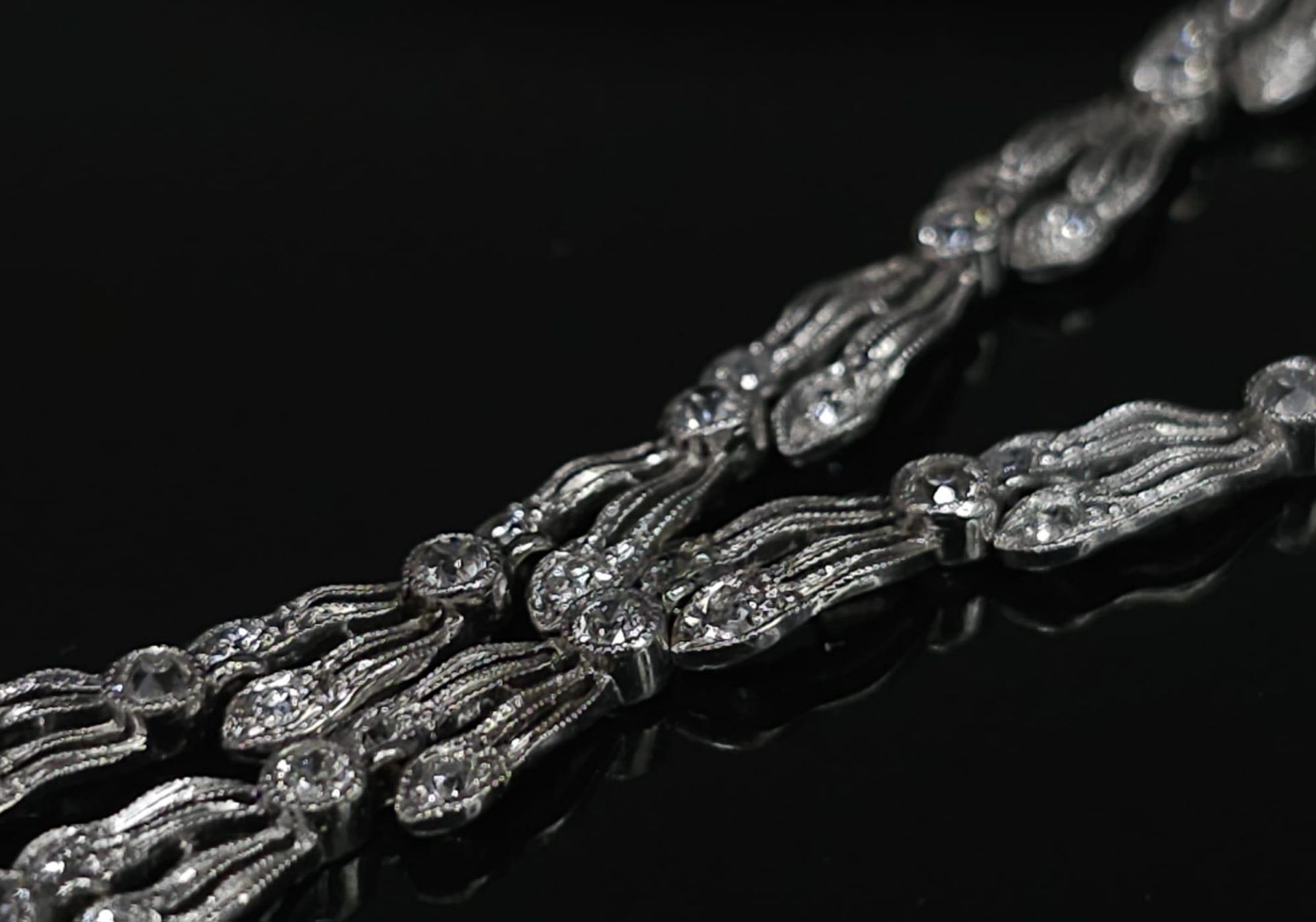 A Majestic Art Deco 7ctw Diamond (approx) Platinum Lavaliere Necklace. Scrolled and foliate - Image 7 of 18