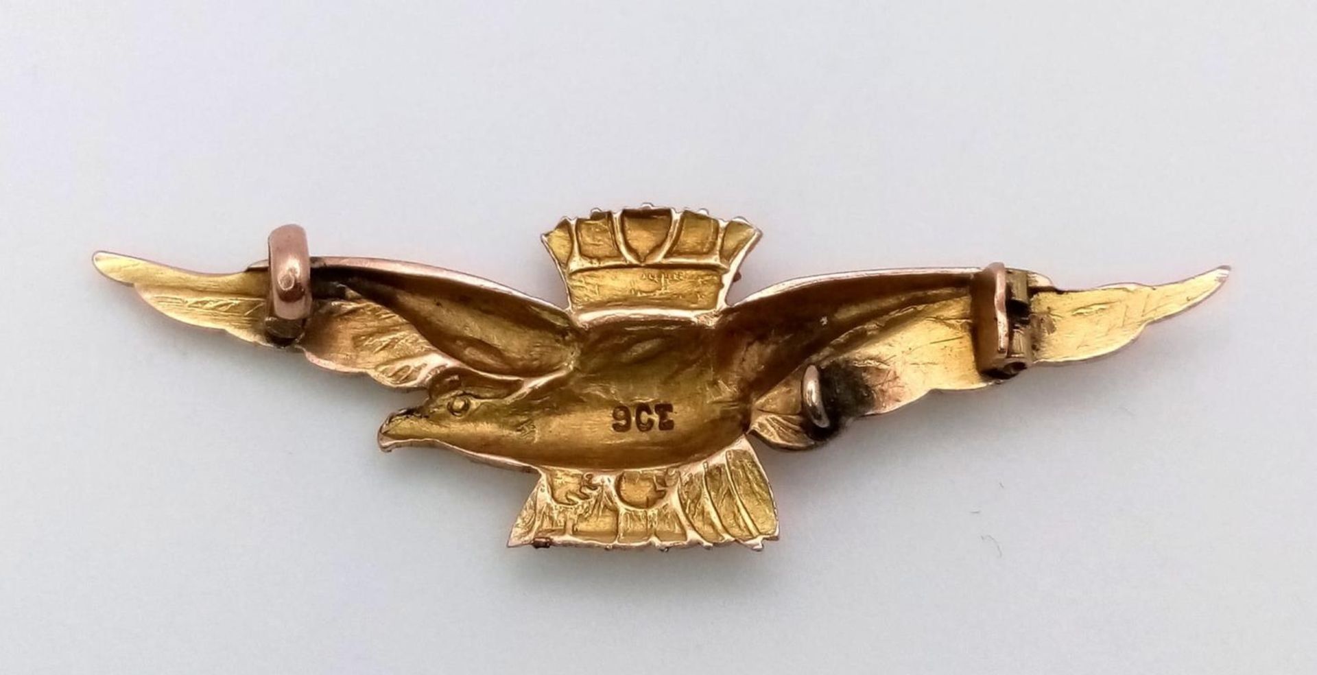 A fine quality First World War period Royal Naval Air Service sweetheart brooch in the form of a - Image 3 of 4