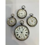 Selection of Antique SILVER pocket watches.af.