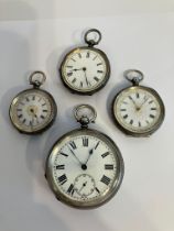 Selection of Antique SILVER pocket watches.af.