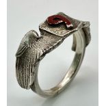 WW2 US Theatre Made (South Pacific) Silver 9th Airforce Pilots Ring. UK Size “W” US Size 11.5.