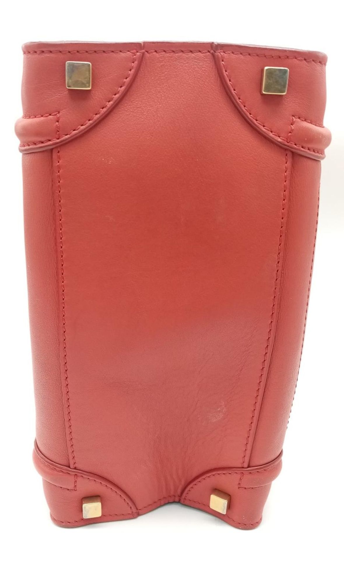 A Celine Coral Luggage Bag. Leather exterior with two rolled leather handles, a zipped pocket to the - Image 5 of 12