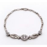 STERLING SILVER STONE SET BRACELET 7.4G