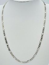A STERLING SILVER FIGARO NECKLACE. 9.3G