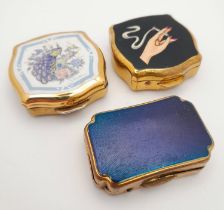 Three Vintage Stratton Trinket Boxes.