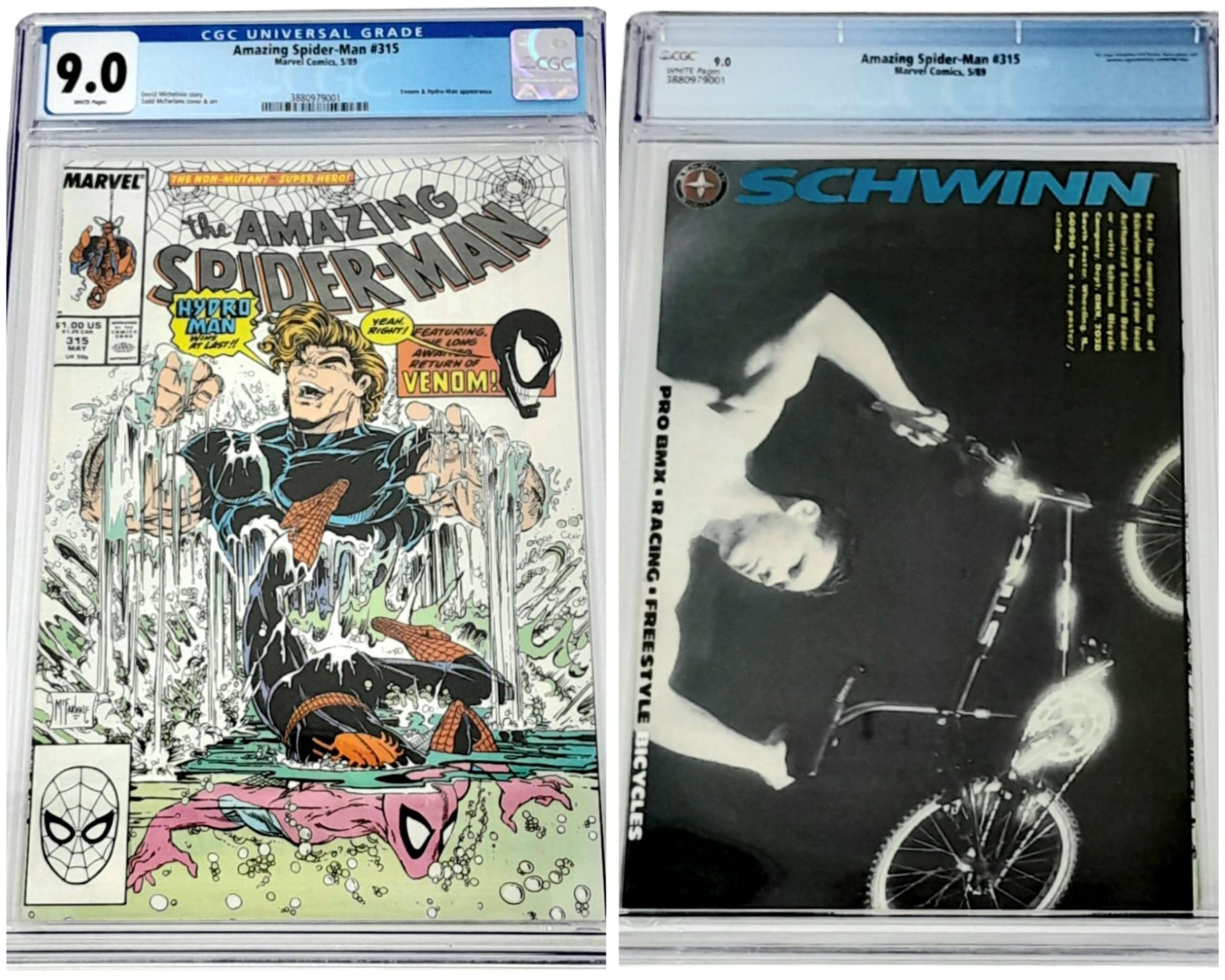 Five Very Collectible CGC Graded Comics: Spiderman #288 - 9.4 rating, Spiderman #382 - 9.4 rating, - Image 4 of 7
