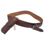 An Unworn High-Quality American Leather Cartridge Belt and Holster for a Revolver. Will fit many