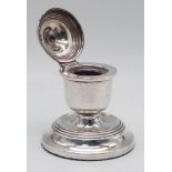 An Antique Sterling Silver Inkwell. Hallmarks for Birmingham 1908. Weighted - total weight 193g.