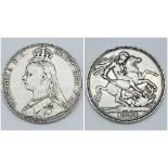 An 1891 Queen Victoria Silver Crown. VF grade but please see photos.