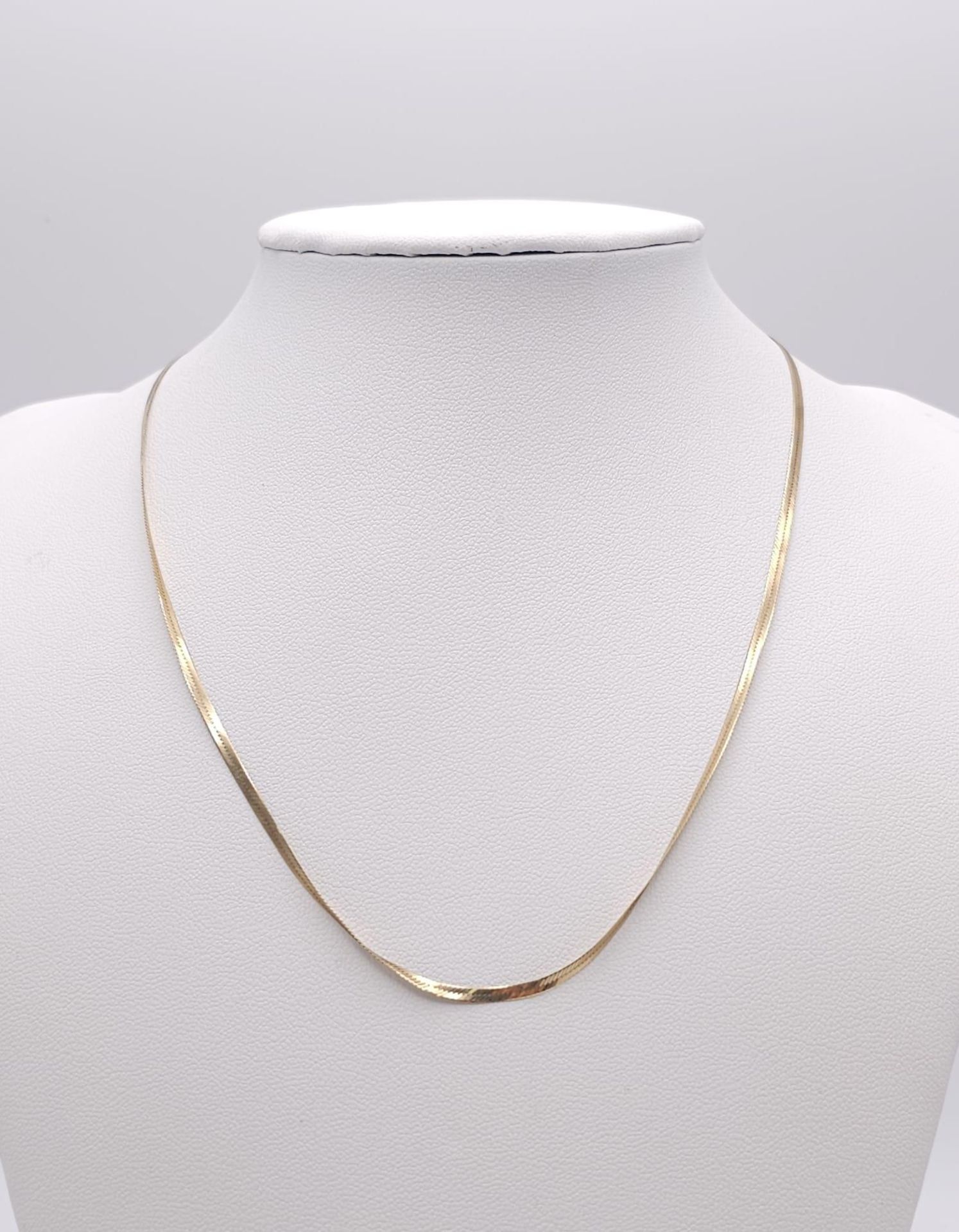 A wonderful, 9 K yellow gold, flat chain necklace and bracelet set. Necklace length: 41 cm, bracelet - Bild 5 aus 8