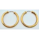 A 9K YELLOW GOLD HOOP EARRINGS 1.1G 11mm x 11mm A/S 2008