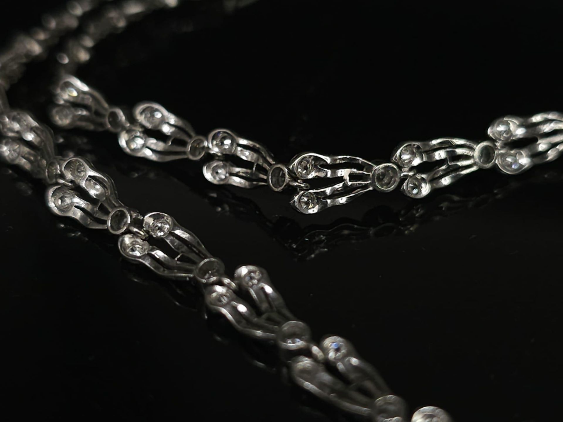 A Majestic Art Deco 7ctw Diamond (approx) Platinum Lavaliere Necklace. Scrolled and foliate - Image 9 of 18