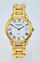 A Gold Plated Raymond Weil Quartz Gents Watch. Gold plated bracelet and case -36mm. White dial
