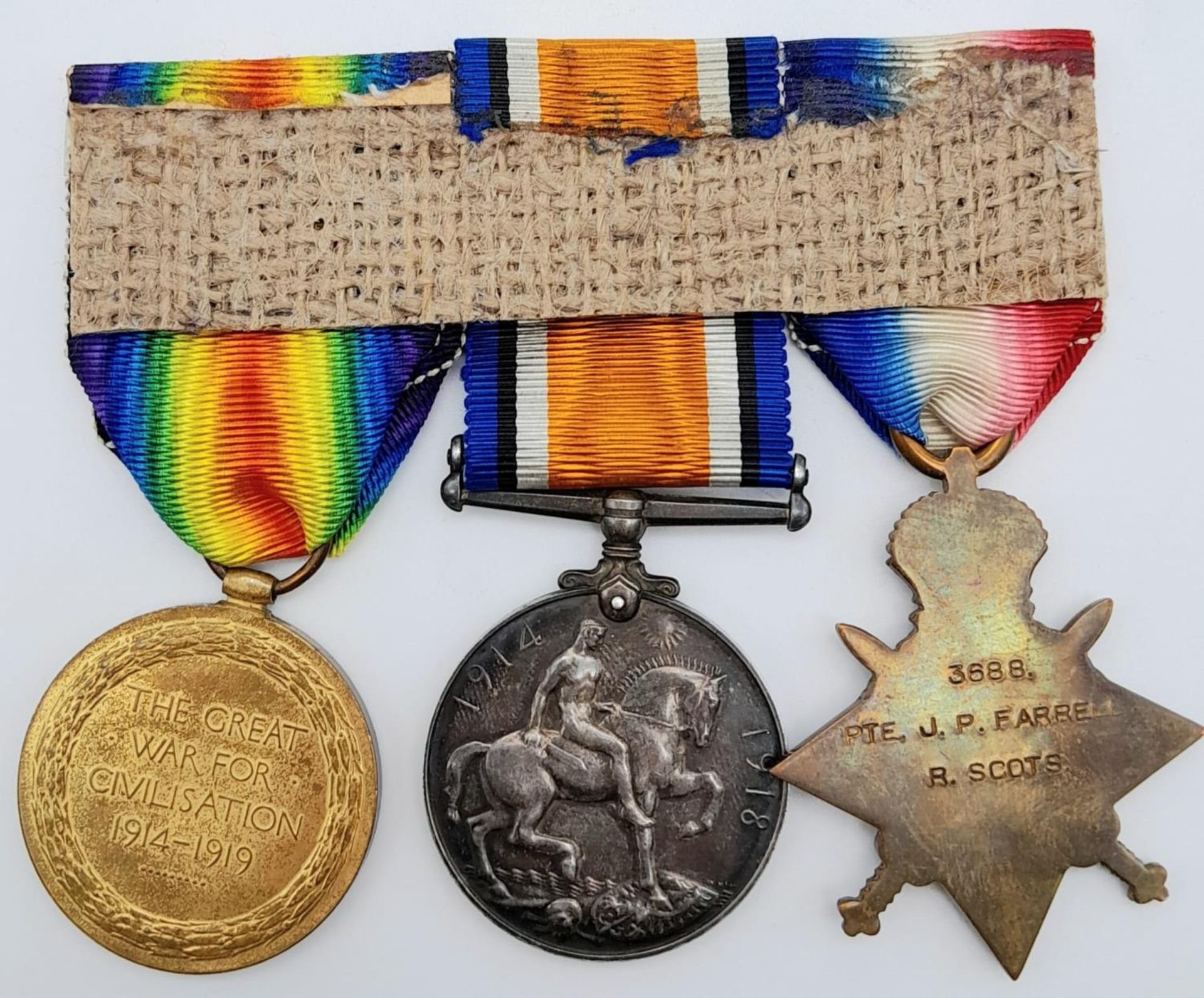 A 1914/15 Trio, consisting of the 1914/15 Star, British War Medal and Victory Medal, all named to - Bild 3 aus 8