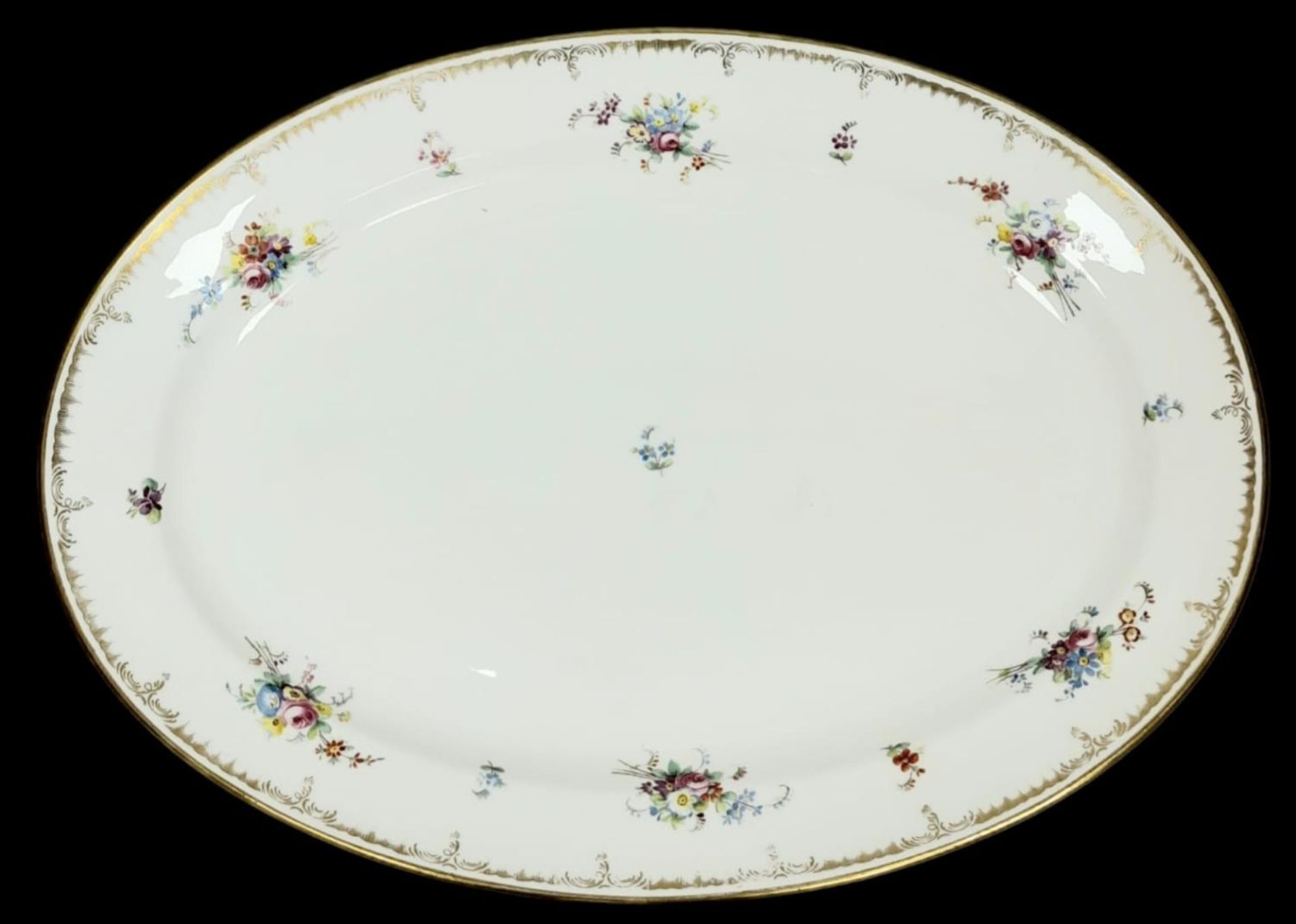 An Antique Victorian Minton Large Serving Plate. Beautifully decorated with floral displays and