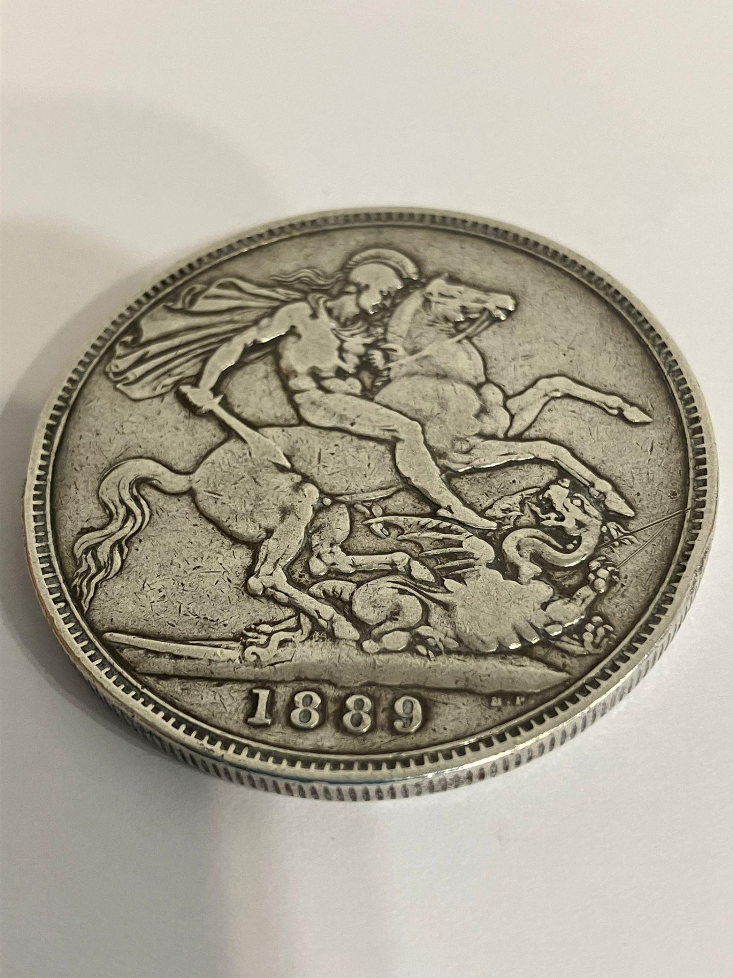 1889 SILVER CROWN in Very fine/extra fine condition. Having Bold raised definition to both sides.