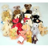A collection of seventeen adult collectable teddy bears. Please, see list for details and photos for