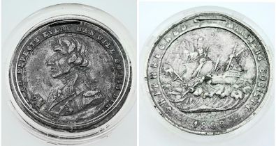 An 1868 Dated Medal Marked ‘Shipwrecked Fishermen & Mariners Royal Benevolent Society’. The Medal