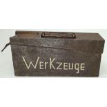 WW1 1917 Dated German MG-08 Ammo Tin. Marked “Werkzeuge” Meaning tools on one side and the unit “4/