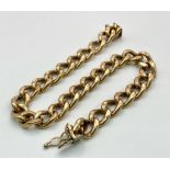 A 9k yellow gold curb bracelet - 23cm length. 11.3g