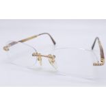 French made, magnifying glasses with 18kt Yellow Gold accents and set Diamonds. Come with a