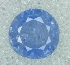 A 1.14ct Untreated Natural Blue Sapphire, in the Round Faceted shape. Comes with the AIG Milan