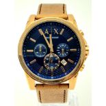 A Very Good Condition Gold Tone Men’s Armani Exchange Date Chronograph Watch. 47mm Including