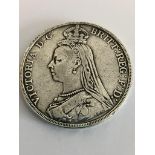 1890 Victorian SILVER CROWN in Extra fine condition. A high grade coin with exceptional raised