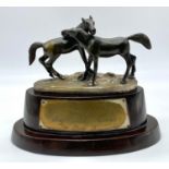 A Rare Antique Victorian Bronze of a Pair of Stallions After L'Accolade - By Pierre Jules Mene.