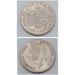 A Rare 1930 George V Silver Half Crown = F/VF grade but please see photos.