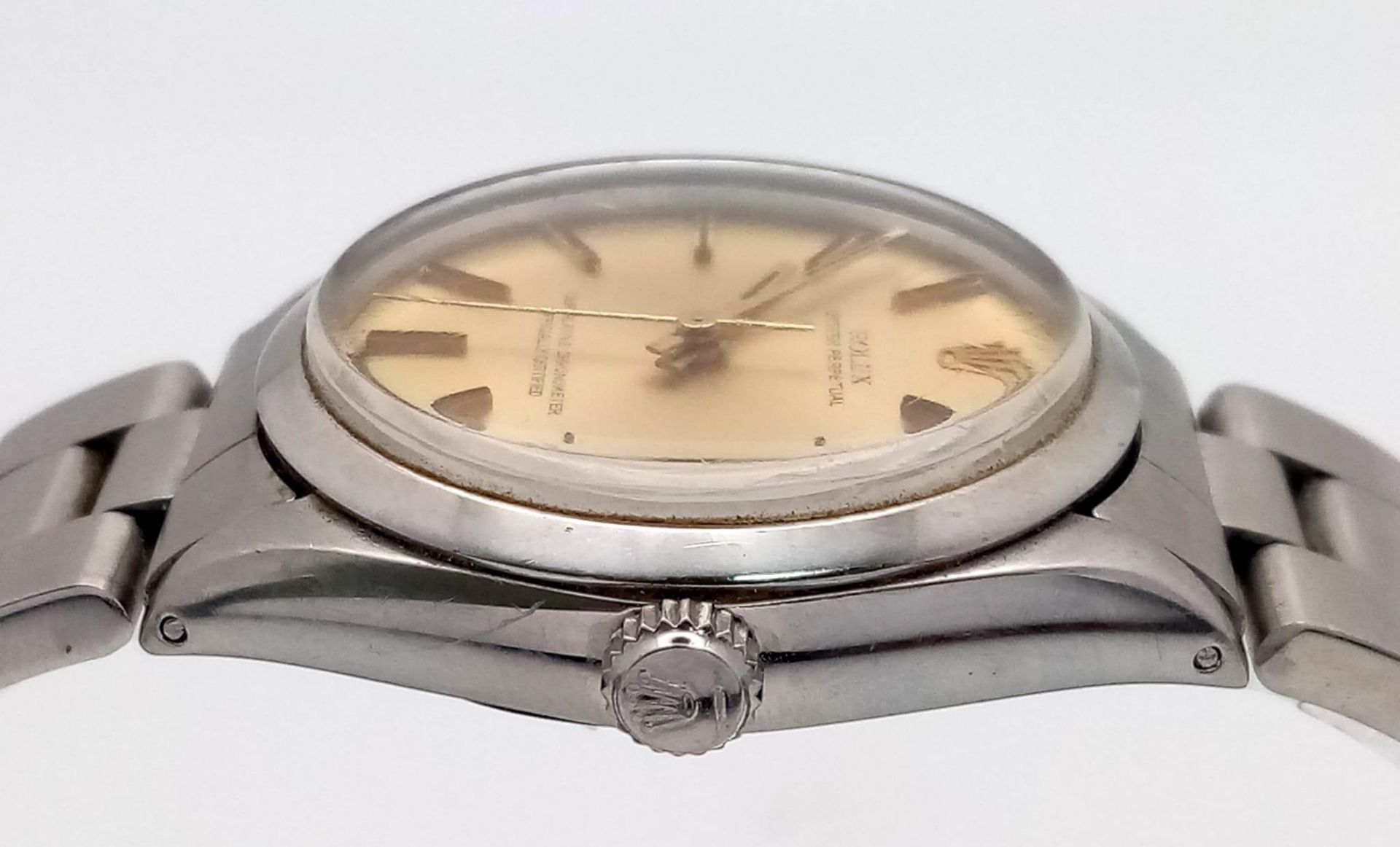 A Vintage Rolex Oyster Perpetual Automatic Gents Watch. Stainless steel bracelet and case - 34mm. - Bild 4 aus 7