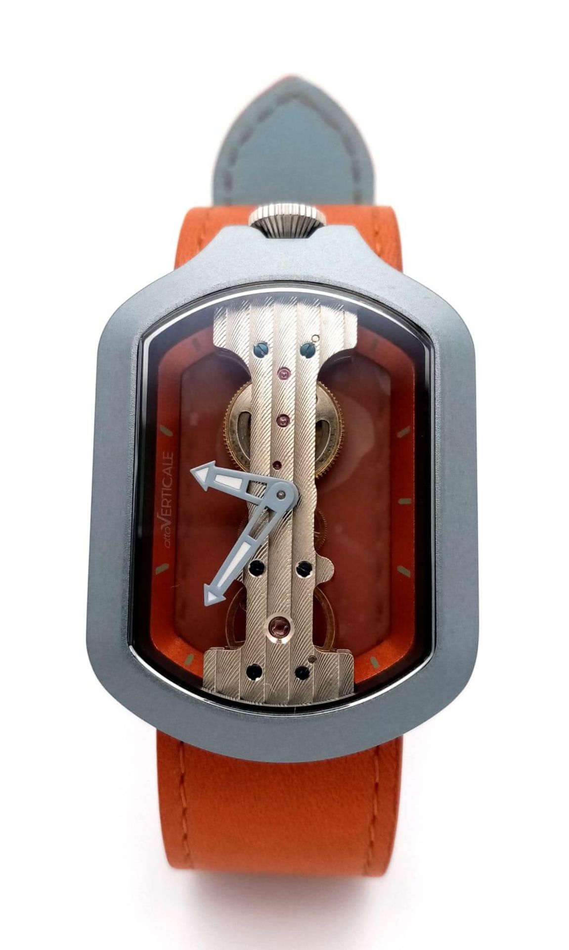 A Verticale Mechanical Top Winder Gents Watch. Brown leather strap. Ceramic skeleton case - 42mm. As - Image 2 of 5