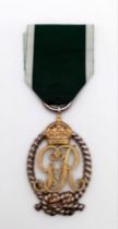 Royal Naval Reserve Officers’ Decoration (RD) GVR; hallmarks for 1918. With post-1941 ribbon.