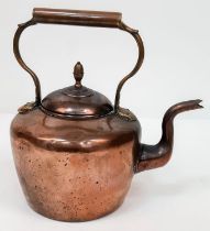 A Large Antique Copper Teapot. 1.7 kilo. 31cm tall