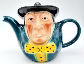 A Potters of Burslem Hand-Painted Teapot. 25cm width, 18cm tall.