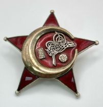 WW1 Ottoman (Turkish) Officers War Medal “The Gallipoli Star”. Nice private purchase screw back