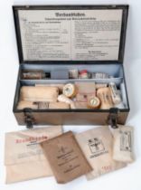 WW2 German Africa Corps First Aid Tin with contents.