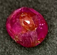 A 1.09ct Untreated Afghanistan Rare Pigeon Blood Red Ruby, in the Oval shape cut. Comes with the