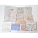 A Fascinating Set of Mostly 19th Century Antique Documents with a few Pre-1950’s Documents.