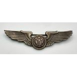 WW2 US Army Air Force Silver Crew Brevet Wings. Made by Wallace Bishop, Brisbane Australia.