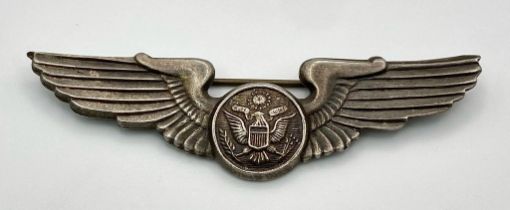 WW2 US Army Air Force Silver Crew Brevet Wings. Made by Wallace Bishop, Brisbane Australia.