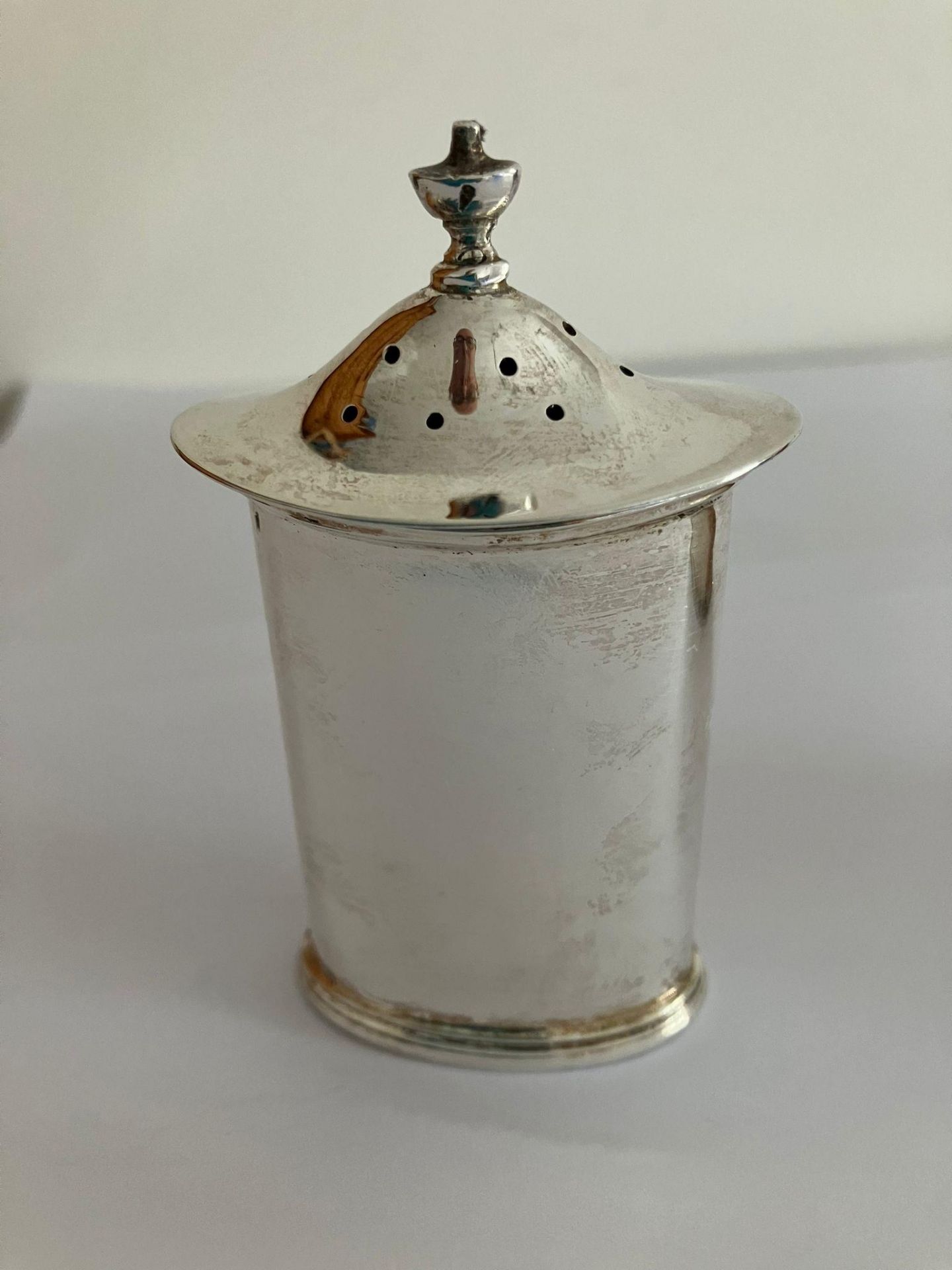 Solid SILVER PEPPER and MUSTARD POT SET. Hallmark for J B. Chatterley and Sons of Birmingham. High