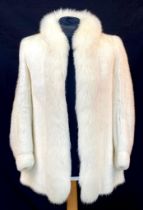 A Vintage White Fur Mid-Length Coat. Origin unknown. size medium.