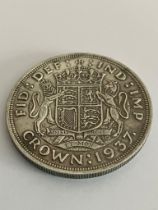 1937 SILVER CROWN in Extra fine/brilliant condition. Having bold and clear raised definition to both