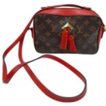 A Louis Vuitton Saintonge shoulder bag, classic monogram canvas with red leather exterior and