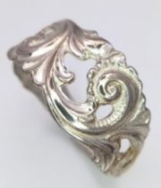 A STERLING SILVER RECYCYLED SPOON HANDLE RING. 4.2G SIZE Z. HAND CRAFTED BY ADAM