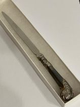 Antique SILVER HANDLED Letter opener, having clear hallmark for Isaac Ellis and Sons, Sheffield